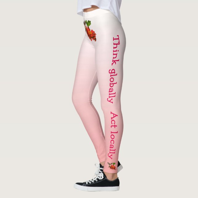 Leggings Penser Mondialement Agir Localement Colibri Rouge (Gauche)