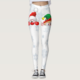 Leggings Père Noël et Elf Cute et drôle Caractères Pékin