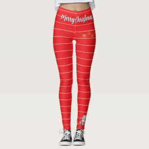 Leggings Père Noël mignon drôle & typographie 