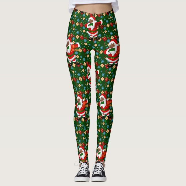 Leggings père Noël noire (Devant)