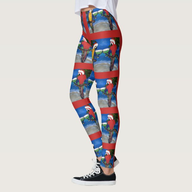 Leggings Pères Noël perroquets (Gauche)