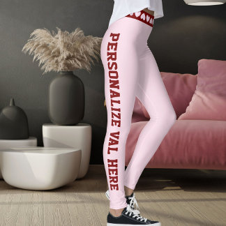 Leggings Personalize Be My Valentine Day Love Red Pink Gift