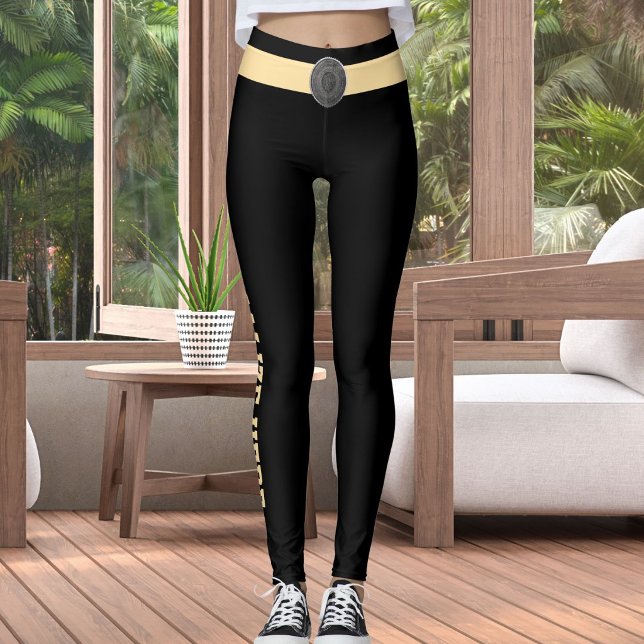 Leggings Personalized Black Beige Custom Made Pet Cat Lover (Créateur téléchargé)