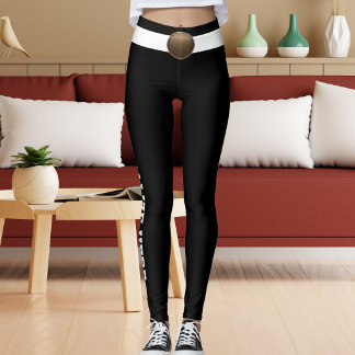 Leggings Personalized Pet Cat Lover Black White Custom Made