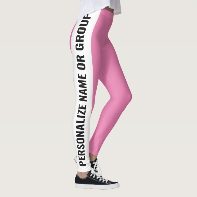 Leggings Personnalisé blanc et rose tendance girly (Droite)
