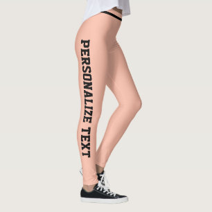 Leggings Personnalisé doux et soyeux corail pêche et rayure