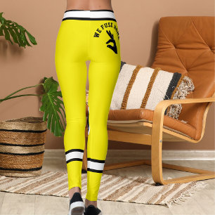 Leggings Personnalisé Jaune Noir Blanc Pet Mama Rayures
