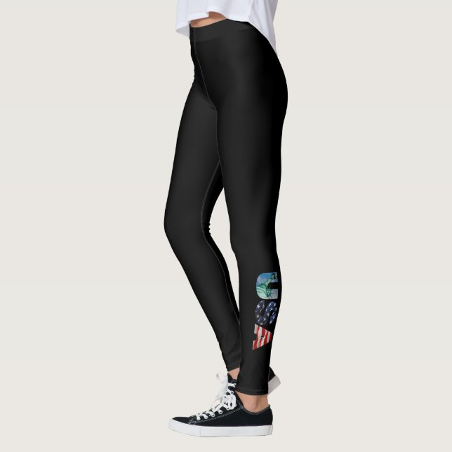Leggings Personnalisé, Personnalisé, Fait Noir & Blanc (Gauche)