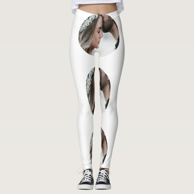 Leggings personnalisé simple ajouter circulaire photo colla (Devant)