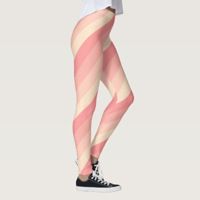 Leggings Personnalisé Style Peach Color Stripes Modèle mode (Droite)