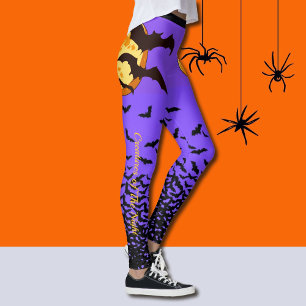 Leggings Personnaliser Halloween Pleine lune chauves-souris