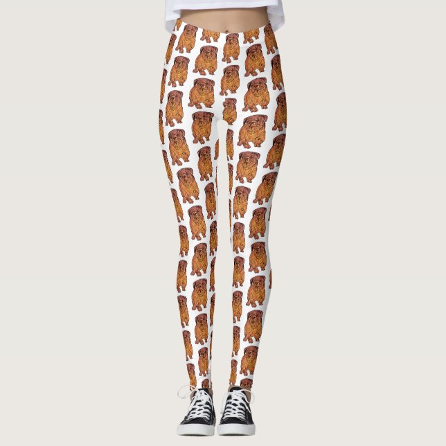 Leggings personnalisés d'Art Bulldog français (Devant)