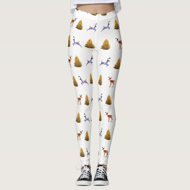 Leggings personnalisés de l'ambiance de Noël (Devant)