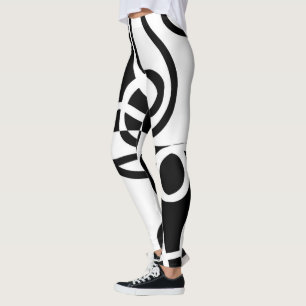 Leggings Persuasion linéaire II : noir et blanc Abstrait
