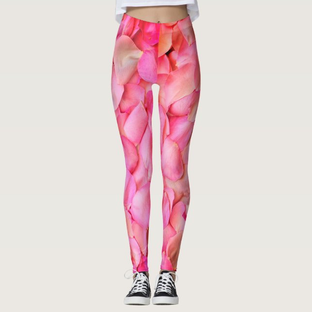 Leggings Pétales rose rose Motif (Devant)