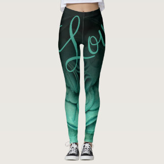 Leggings Pétales Turquoises