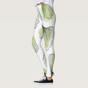Leggings Pétales verts
