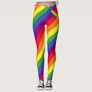 Leggings Petit drapeau coloré d'arc-en-ciel de rayures