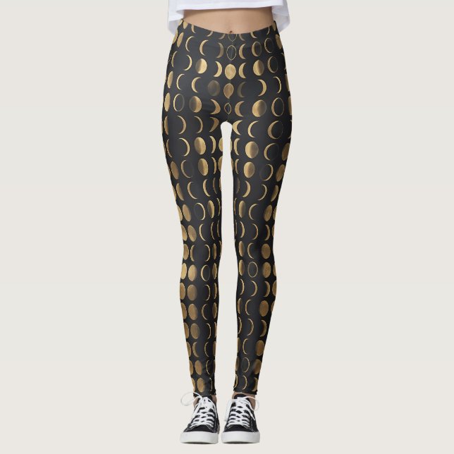 Leggings Phases de la Lune Dorée – Alchimie Céleste  (Devant)