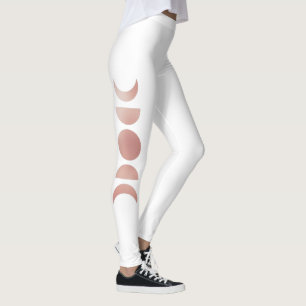 Leggings Phases roses en or rose de la Lune
