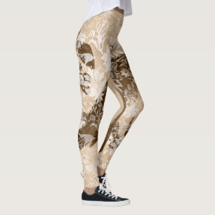 Leggings phemera motif design d'oiseaux uniques mode femme