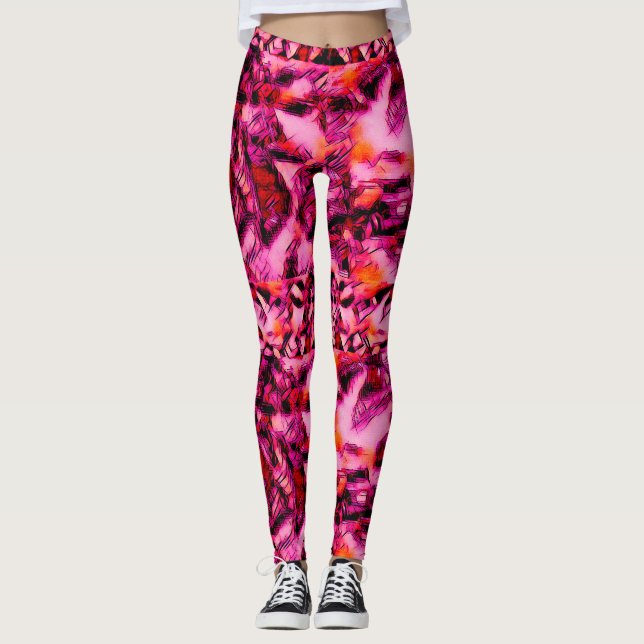 Leggings ~ Philtres de Kandi de roses indien (Devant)