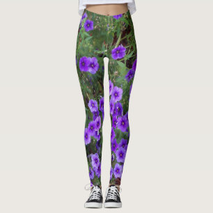 Leggings Photo de fleurs de violet sur