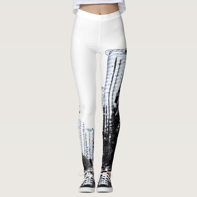 Leggings photo de ville la nuit (Devant)