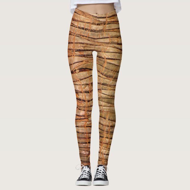 Leggings Photo d'écorce d'arbre tropical (Devant)