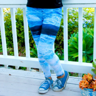 Leggings Photo hawaïenne de ressacs de bleu de turquoise