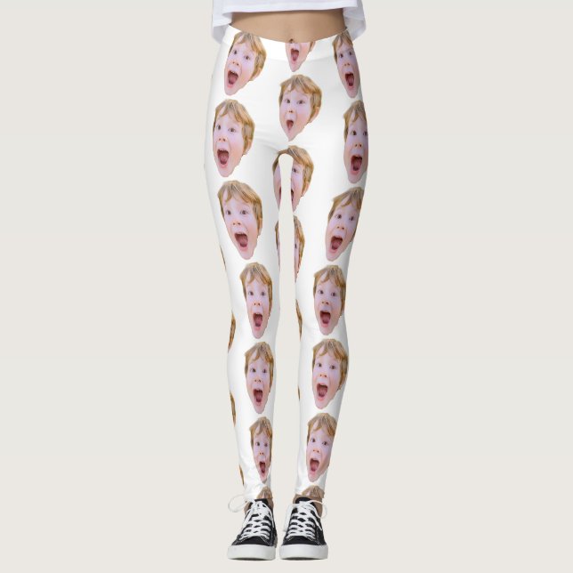 Leggings Photo personnalisée du visage de bébé (Devant)