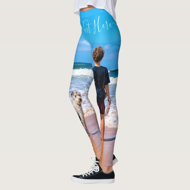 Leggings Photo personnalisée et légendes de texte Votre pro (Gauche)