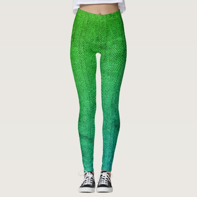 Leggings Photo textuelle de Sea Green Tweed (Devant)