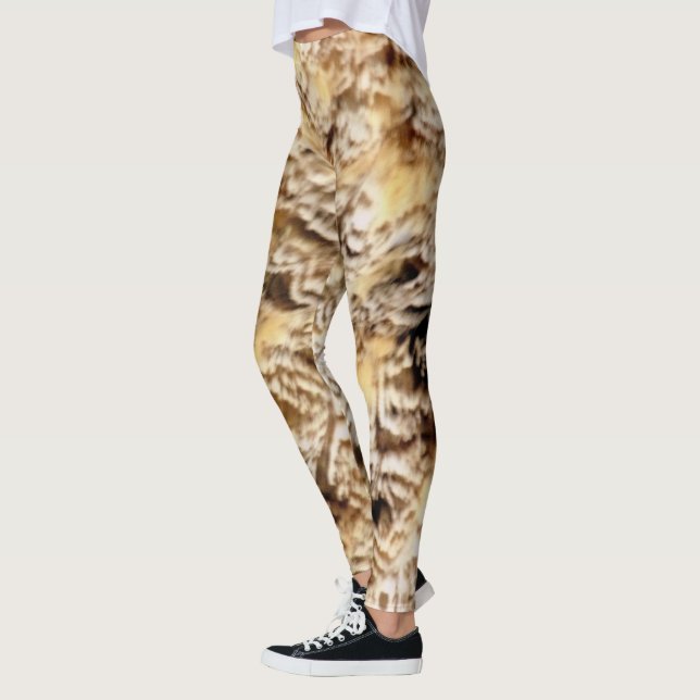 Leggings Photographie de plume de hibou (Gauche)
