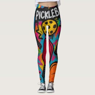 Leggings Pickleball Abstrait Paddle Ball