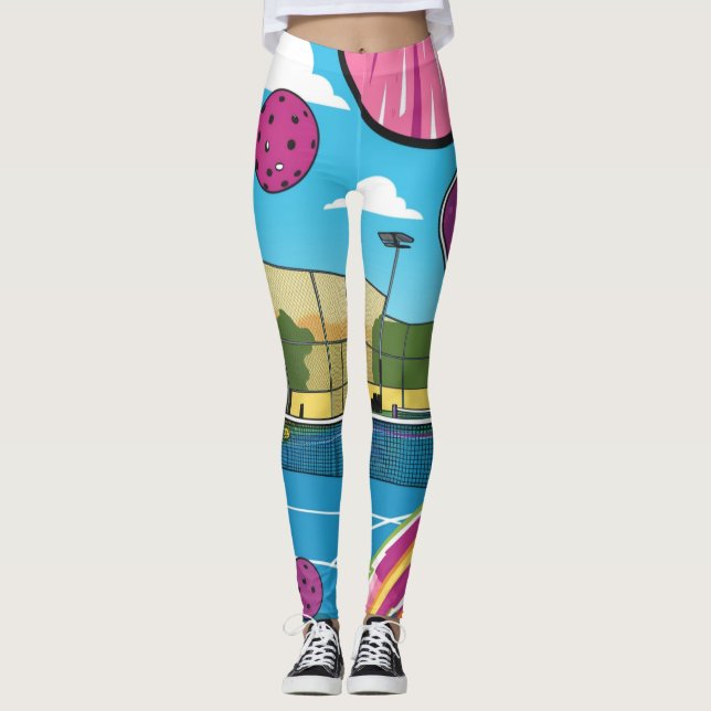 Leggings Pickleball coloré (Devant)