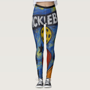 Leggings Pickleball Comic Burn Style Starry