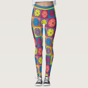 Leggings Pickleball - motif géométrique, mélange de coul