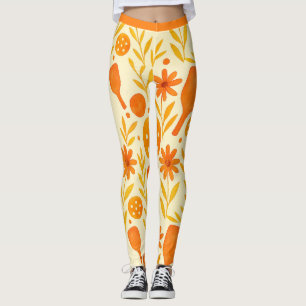 Leggings Pickleball Orange Pétale Actif Fit