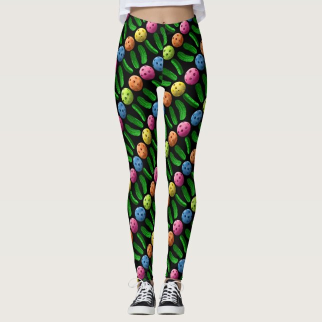 Leggings Pickleballs et guêtres de conserves au vinaigre (Devant)
