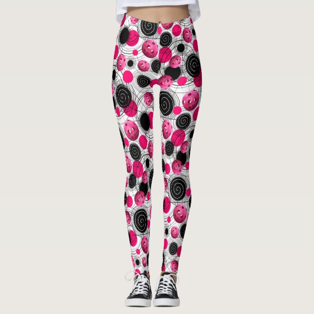 Leggings Pickleballs fuchsia - guêtres (Devant)