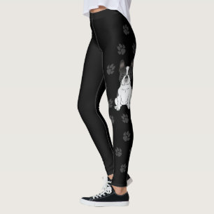 Leggings Piebald Noir Chien-taureau Français / Chien-Chiens