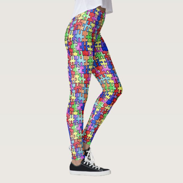 Leggings Pièces de puzzle colorées (Droite)