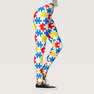 Leggings Pièces de puzzle colorées brillantes Motif