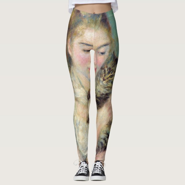 Leggings Pierre-Auguste Renoir - Femme avec chat (Devant)