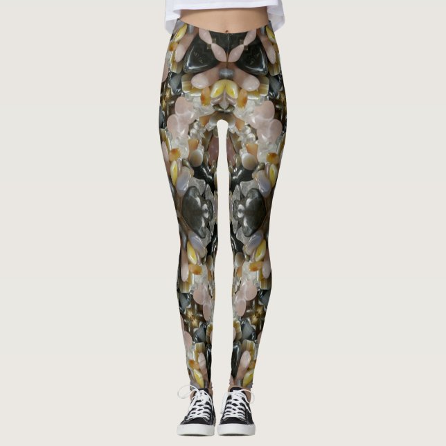 Leggings Pierres et cristaux précieux Mandala Fractal (Devant)