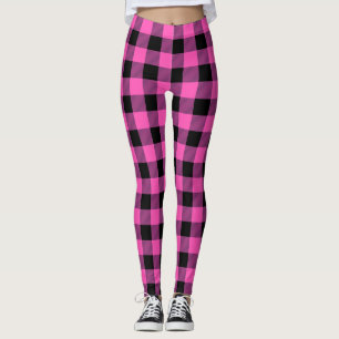 Leggings Pignon Motif rose noir tartan d'été