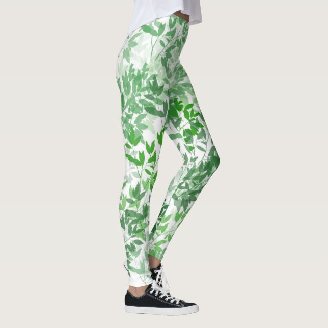 Leggings Pilates de yoga vert botanique Pantalons chauds Le (Droite)