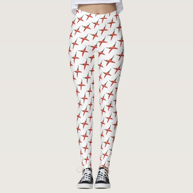 Leggings Piment rouge Poivrons Vecteur Personnalisé (Devant)