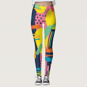 Leggings Pinceau Abstrait Rétro (11)